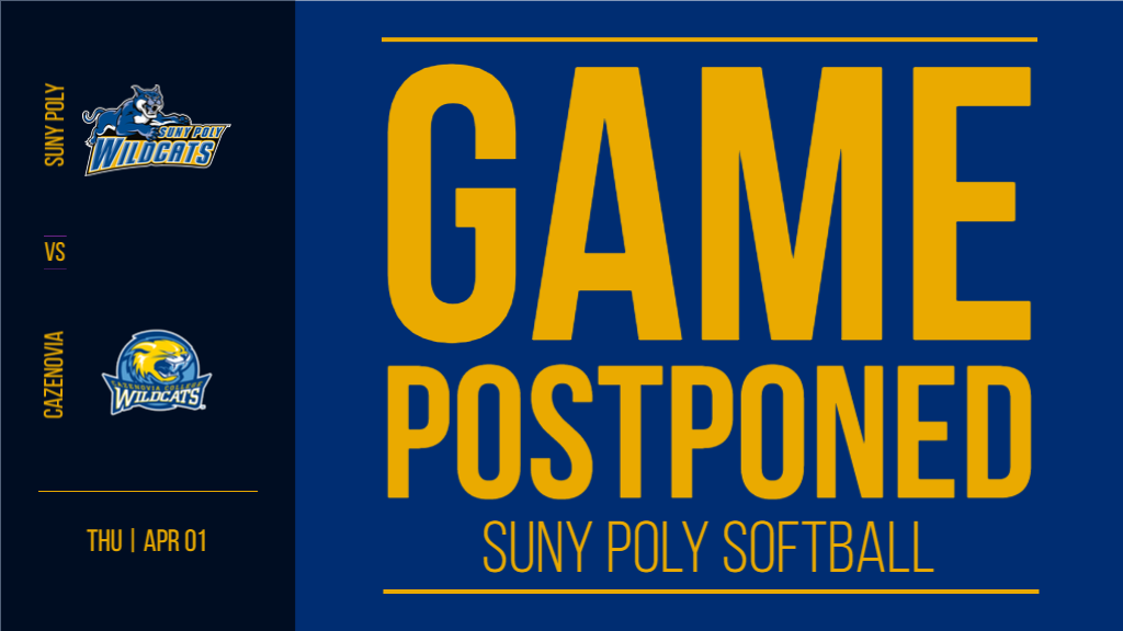 SB: SUNY Poly Softball Game Against Cazenovia Postponed.