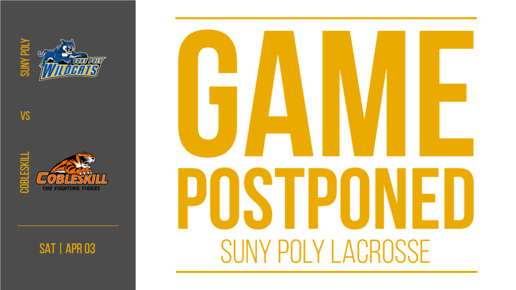 MLAX: Saturday's Men's Lacrosse Game Postponed.